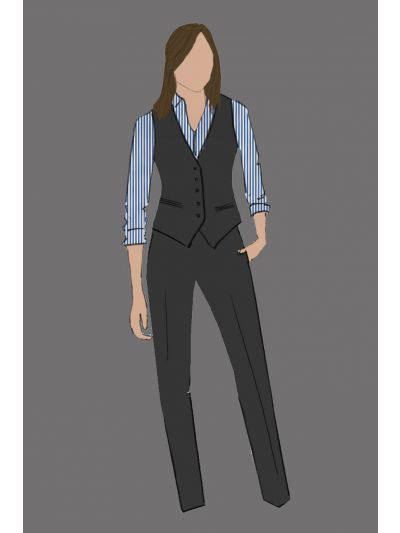 190327 - Uniform Vest Ladies Charcoal (Bell Person)