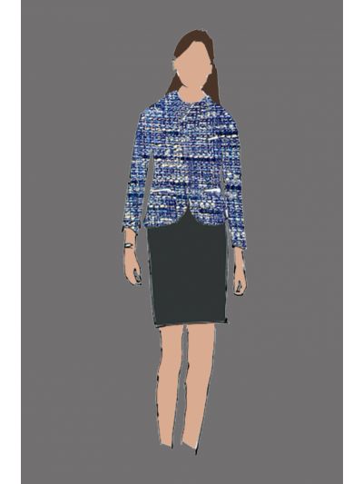 182091 - Uniform Jacket Ladies Tweed Blue (Front Office & Concierge)