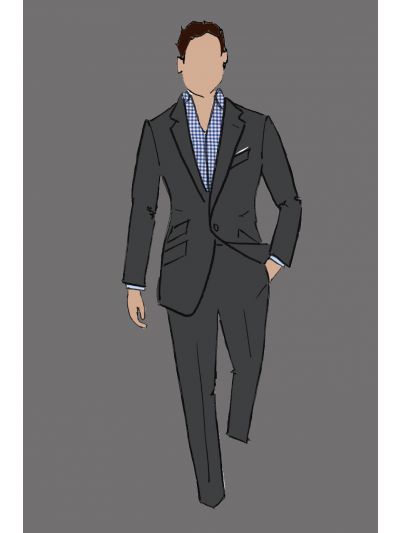 182107 - Uniform Shirt Male Large Check Blue & White (Front Office & Concierge)