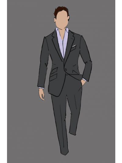 182106 - Uniform Shirt Male Large Check Lavender & White (Front Office & Concierge) 