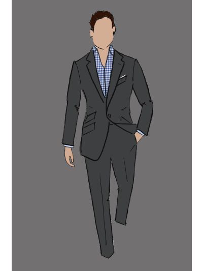 182107 - Uniform Shirt Male Large Check Blue & White (Front Office & Concierge)